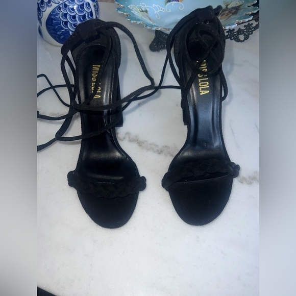 Miss Lola black suede block heel - Picture 4 of 5